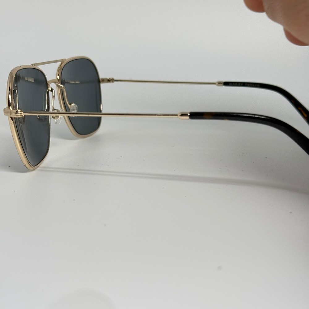 Warby Parker Abe M 2403 Sunglasses Gold Aviator Square Grey Lens 55-18-145 - Picture 2 of 7